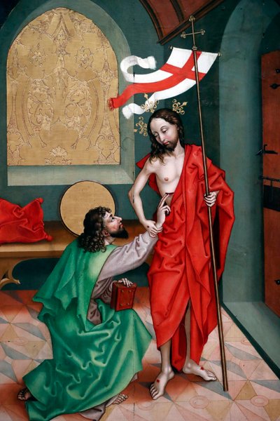 La incredulidad de Santo Tomás de Martin Schongauer